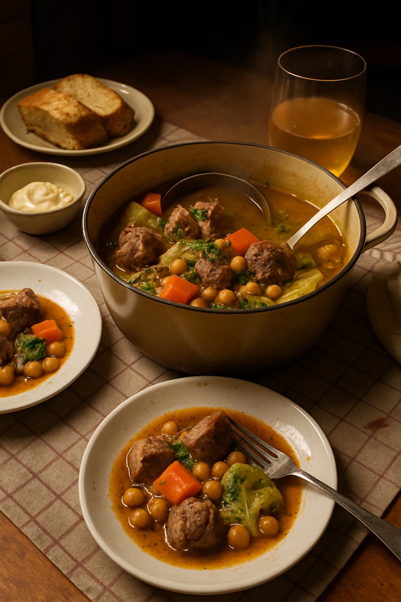 Escudella i carn d'olla, a traditional dish from Andorra