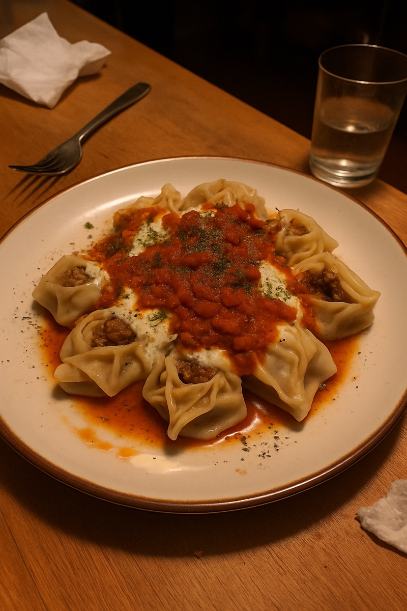Mantu, a traditional dish from Afghanistan
