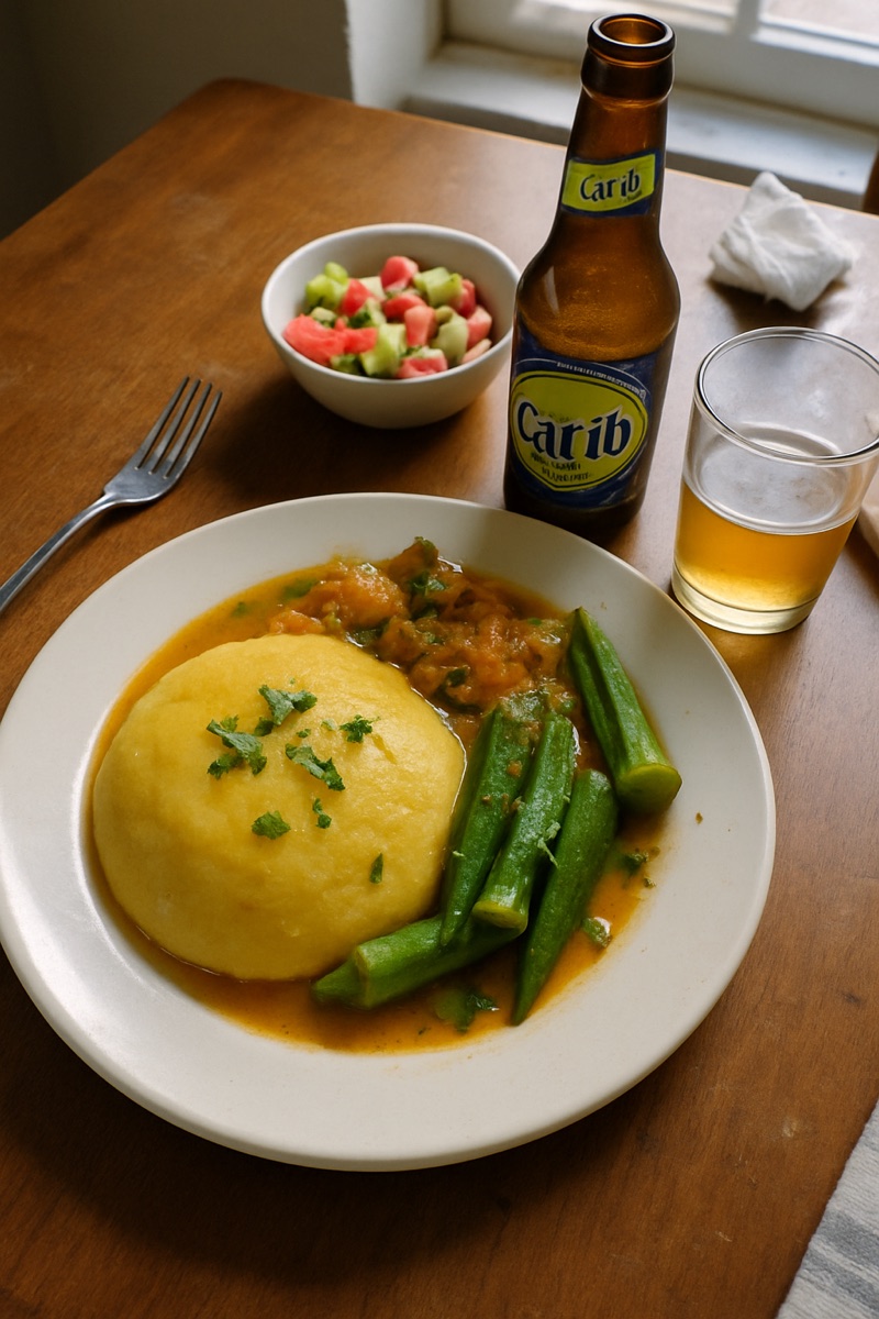 Fungie, a traditional dish from Antigua and Barbuda