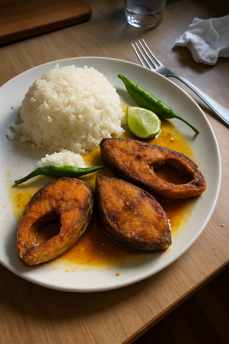 Ilish bhaja, a traditional dish from Bangladesh