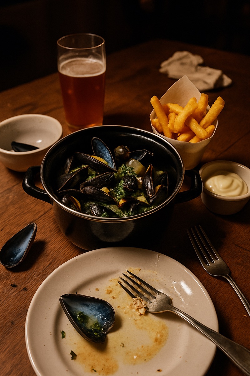 Moules-frites, a traditional dish from Belgium