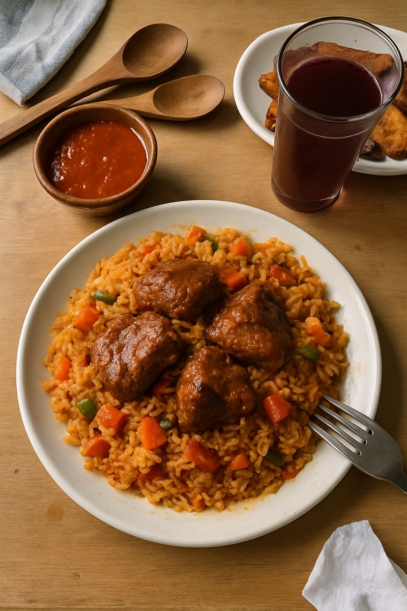 Riz gras, a traditional dish from Burkina Faso