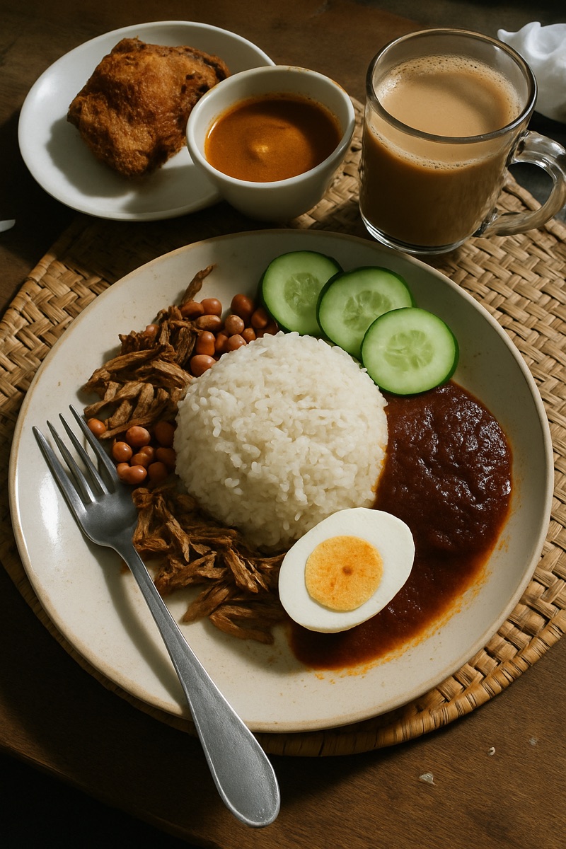 Nasi lemak, a traditional dish from Brunei Darussalam