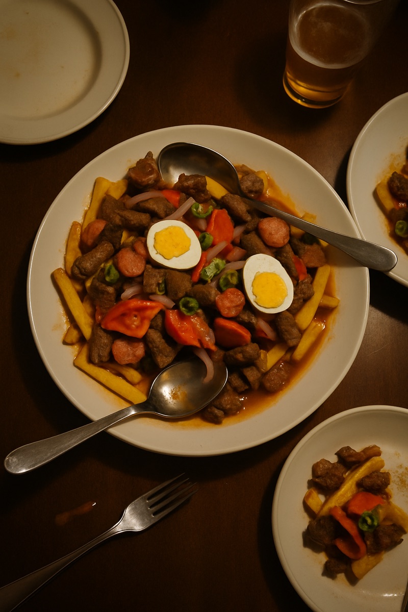 Pique macho, a traditional dish from Bolivia