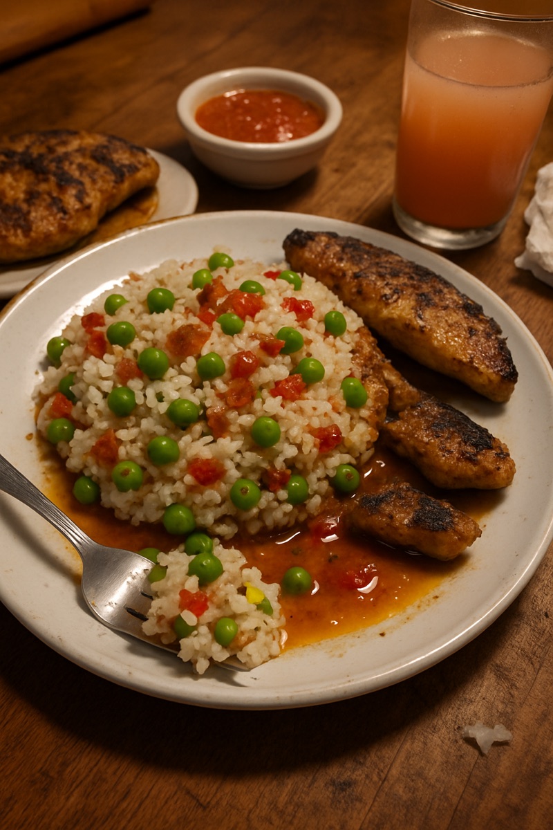 Peas n' rice, a traditional dish from Bahamas