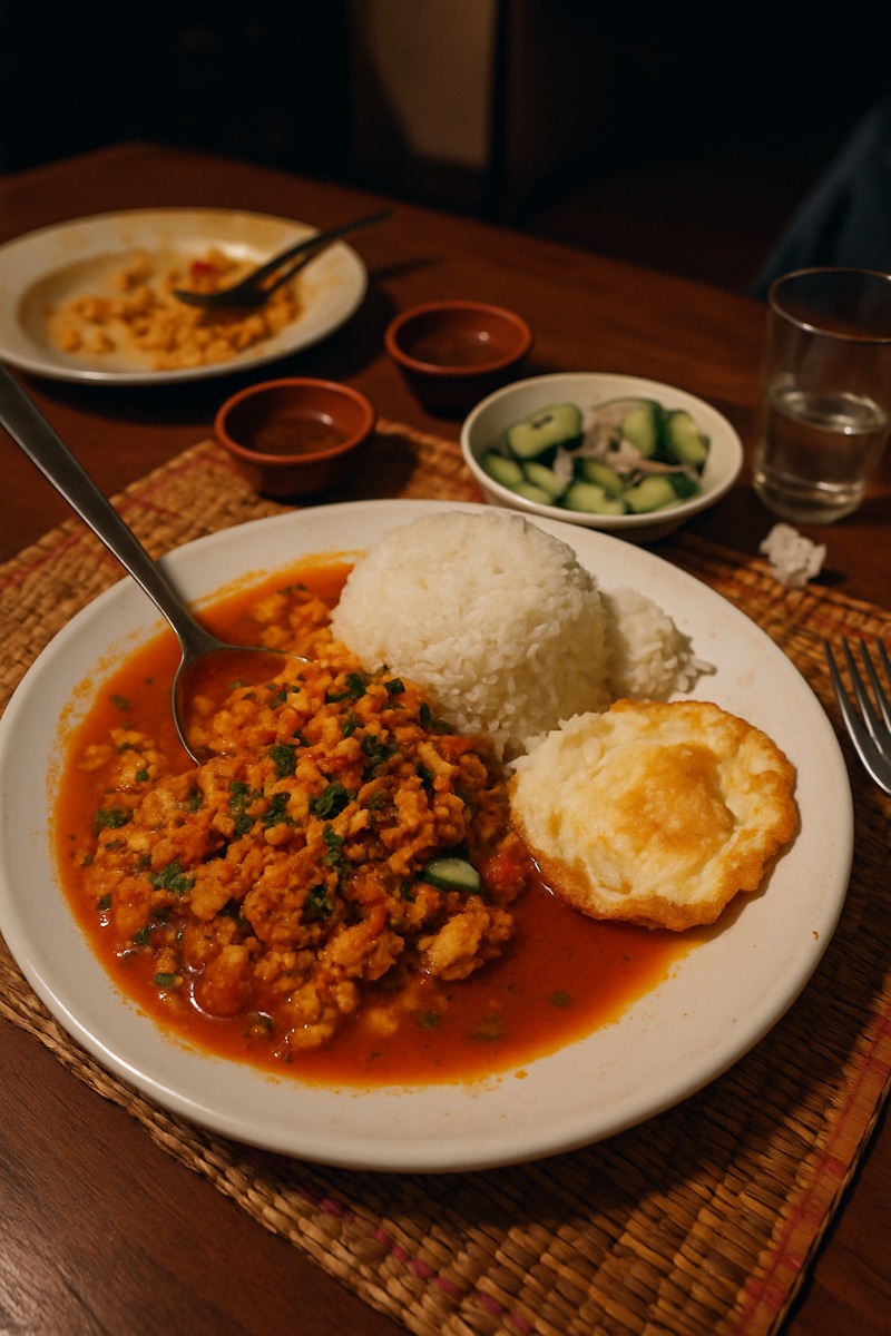 Jasha maroo, a traditional dish from Bhutan