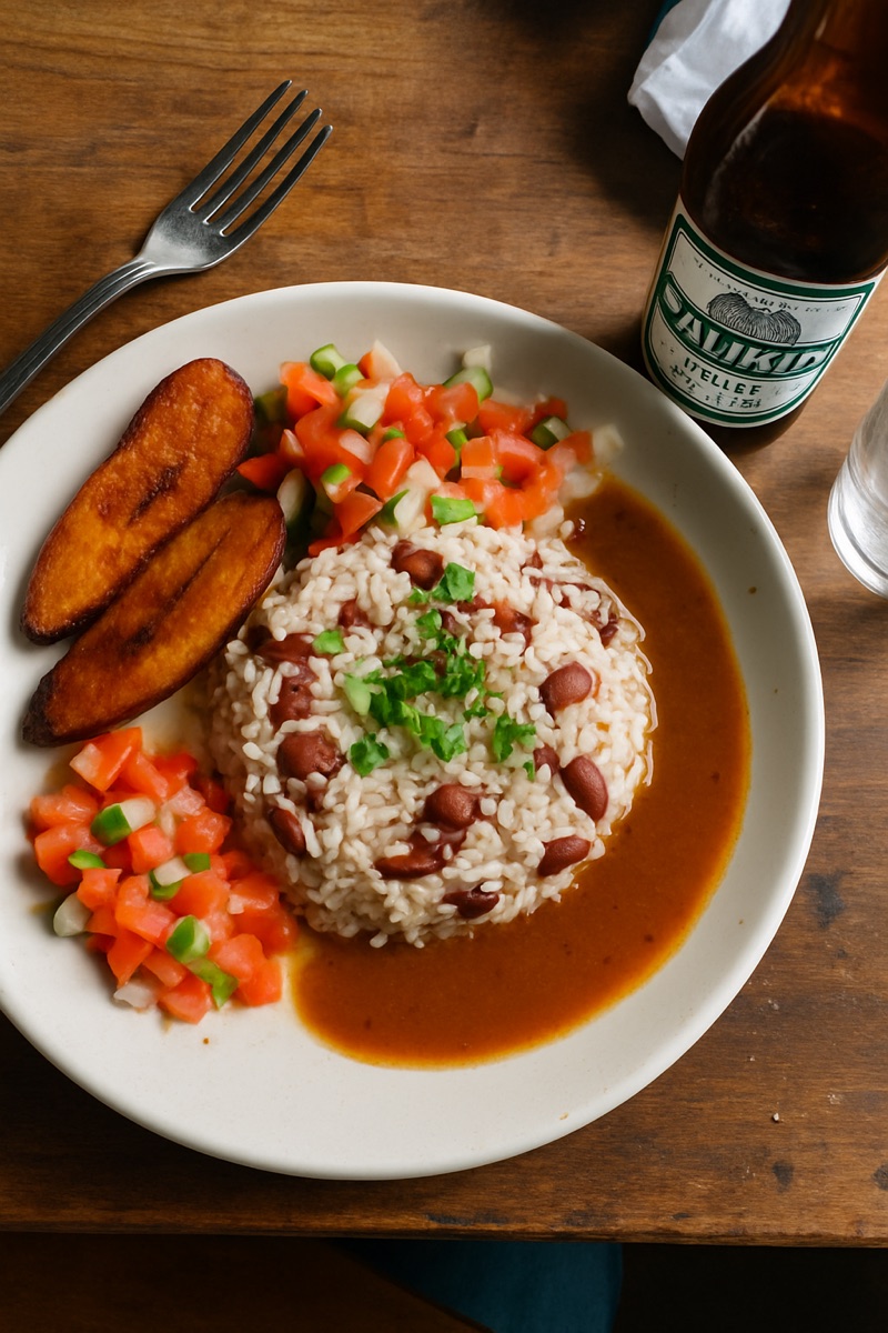 Arroz y frijoles, a traditional dish from Belize