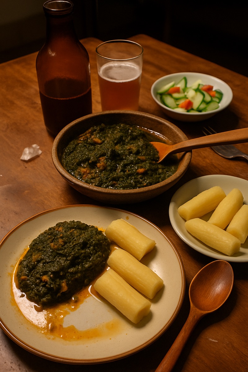 Saka saka, a traditional dish from Congo DRC