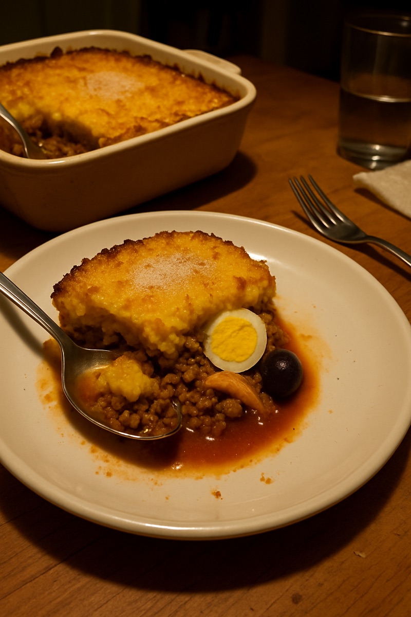 Pastel de choclo, a traditional dish from Chile