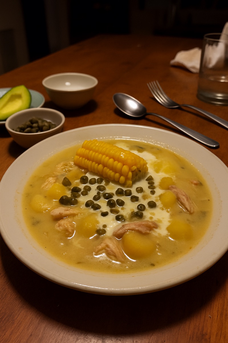 Ajiaco, a traditional dish from Colombia