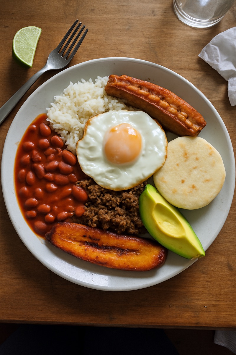 Bandeja paisa, a traditional dish from Colombia