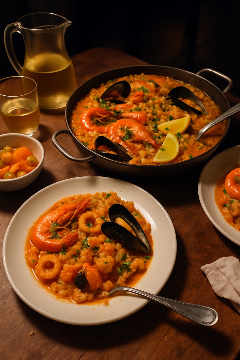 Arroz de marisco, a traditional dish from Cabo Verde