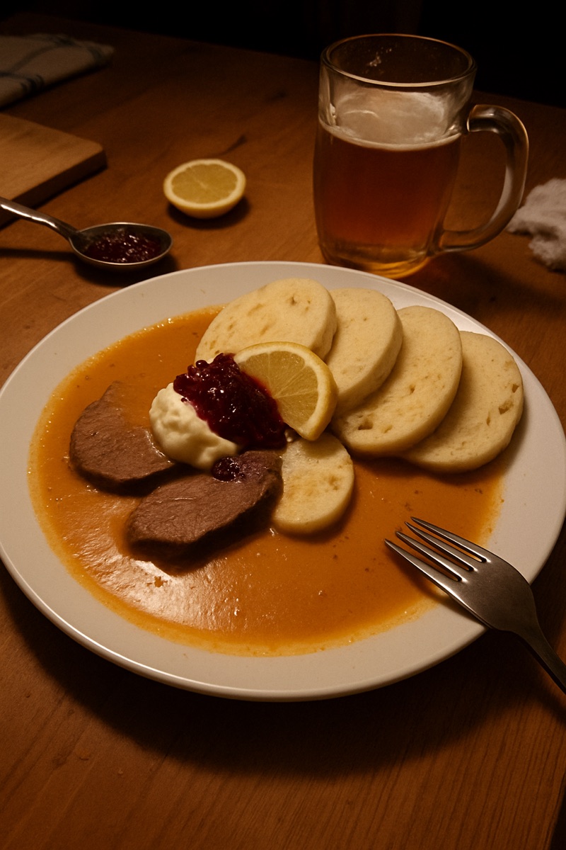 Svíčková, a traditional dish from Czech Republic