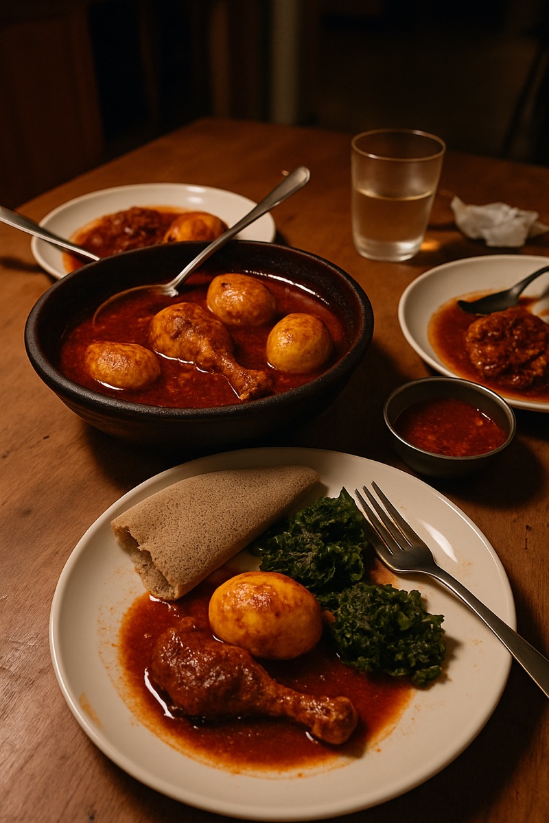 Tsebhi derho, a traditional dish from Eritrea