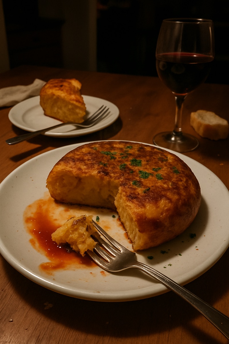 Tortilla española, a traditional dish from Spain