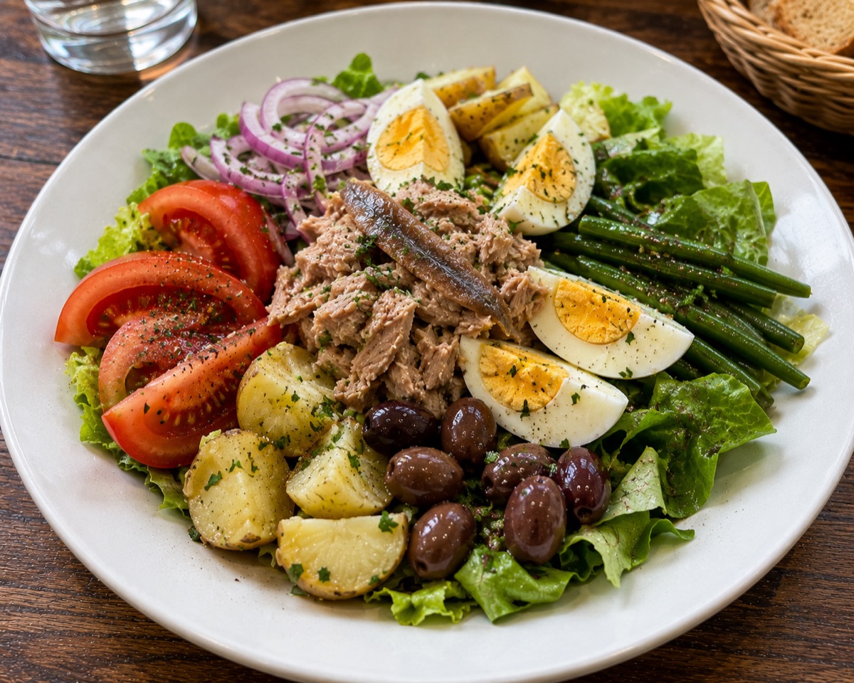 Salade niçoise, a traditional dish from France