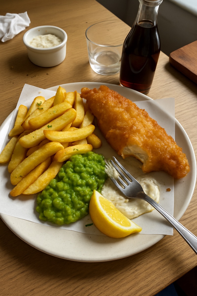 Fish and chips, a traditional dish from United Kingdom
