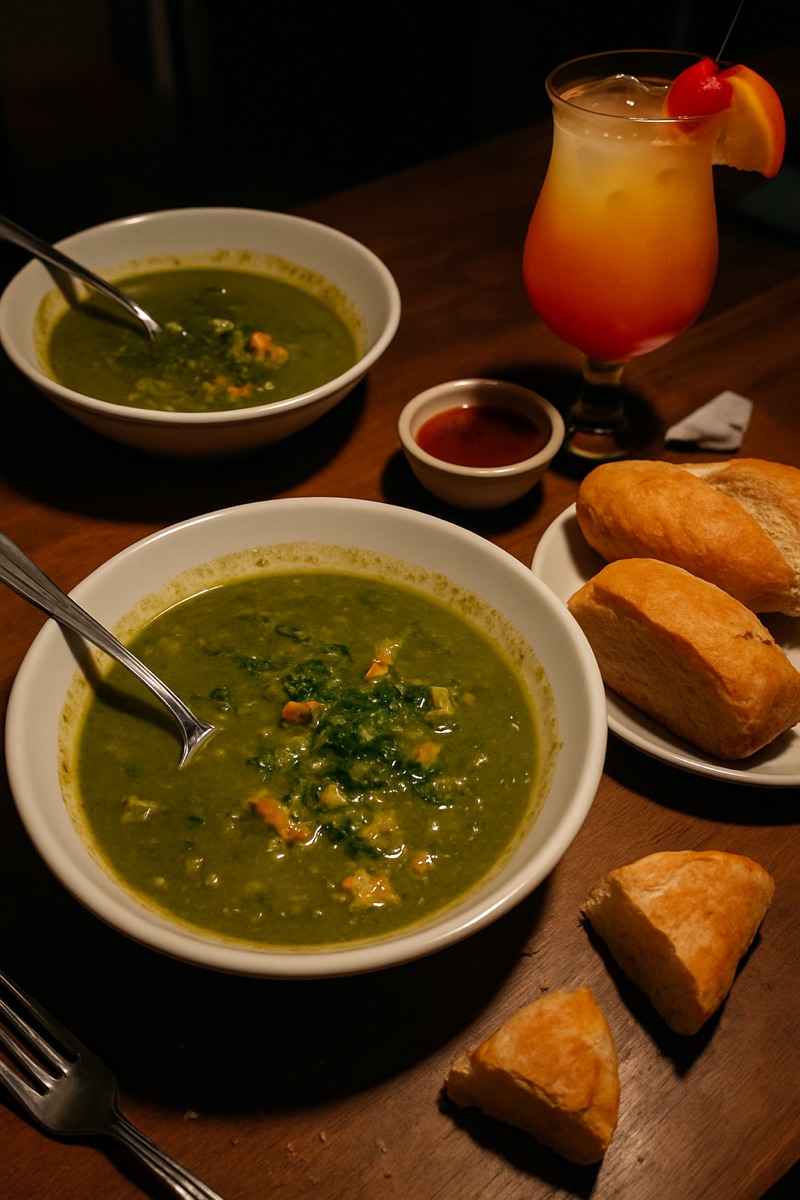 Callaloo soup, a traditional dish from Grenada