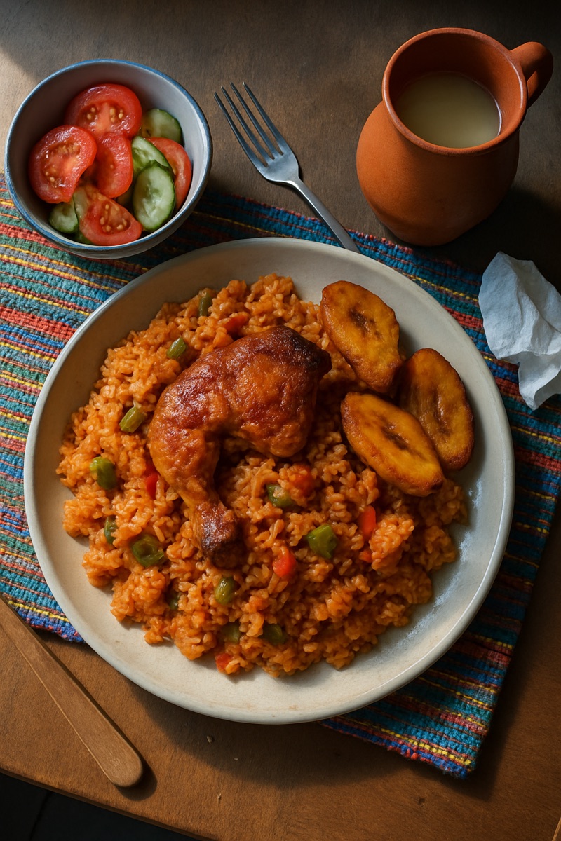 Jollof rice, a traditional dish from Guinea