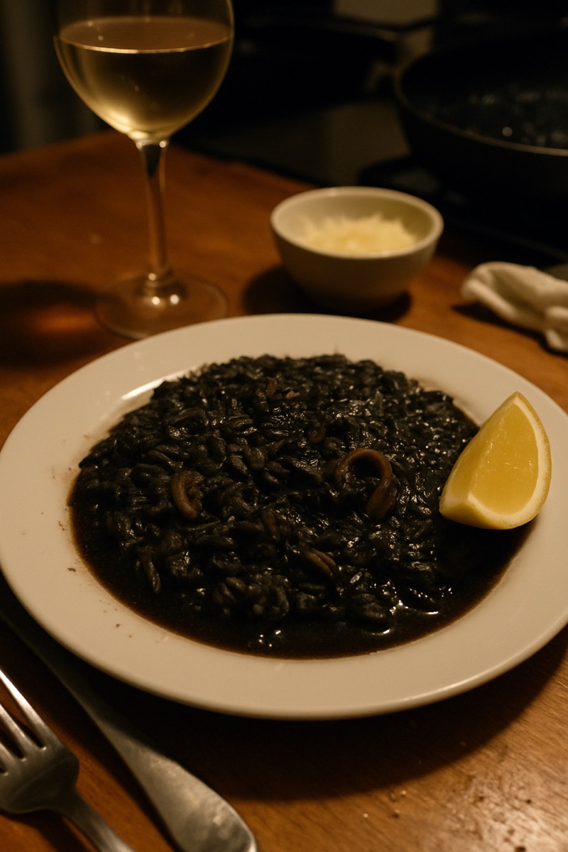 Crni rizot, a traditional dish from Croatia