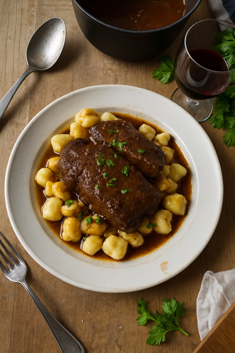 Pasticada, a traditional dish from Croatia