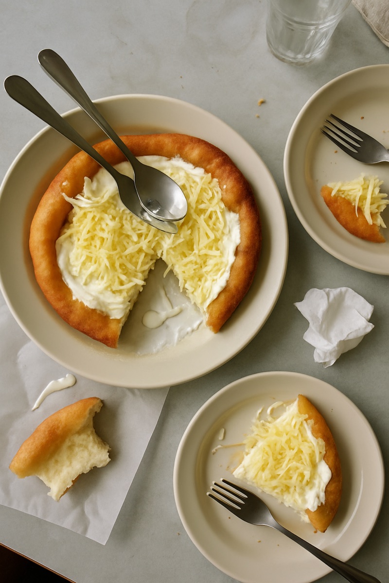 Lángos, a traditional dish from Hungary