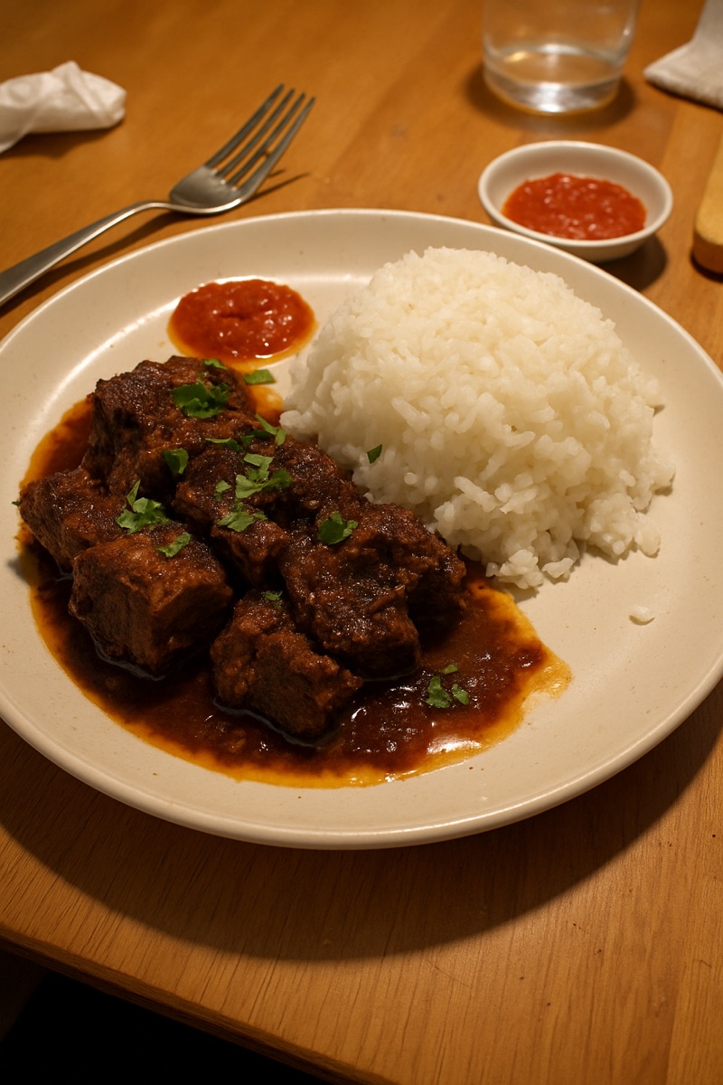 Rendang, a traditional dish from Indonesia