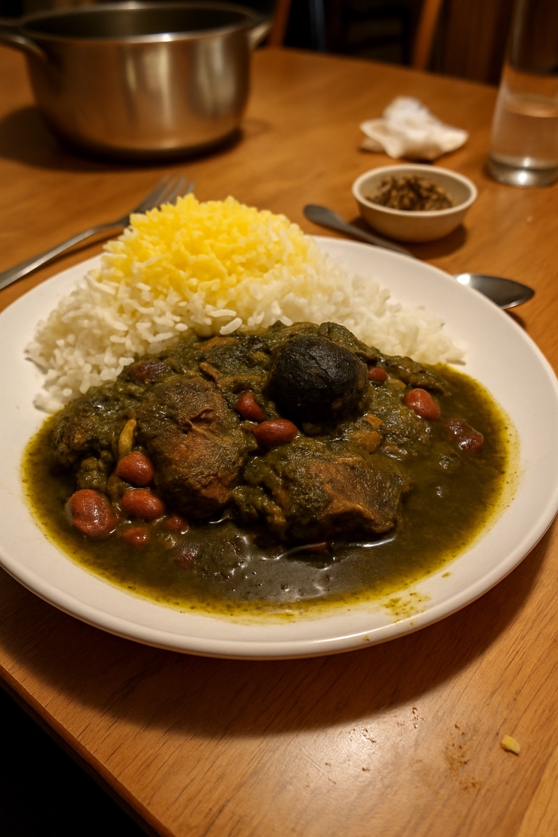Ghormeh sabzi, a traditional dish from Iran