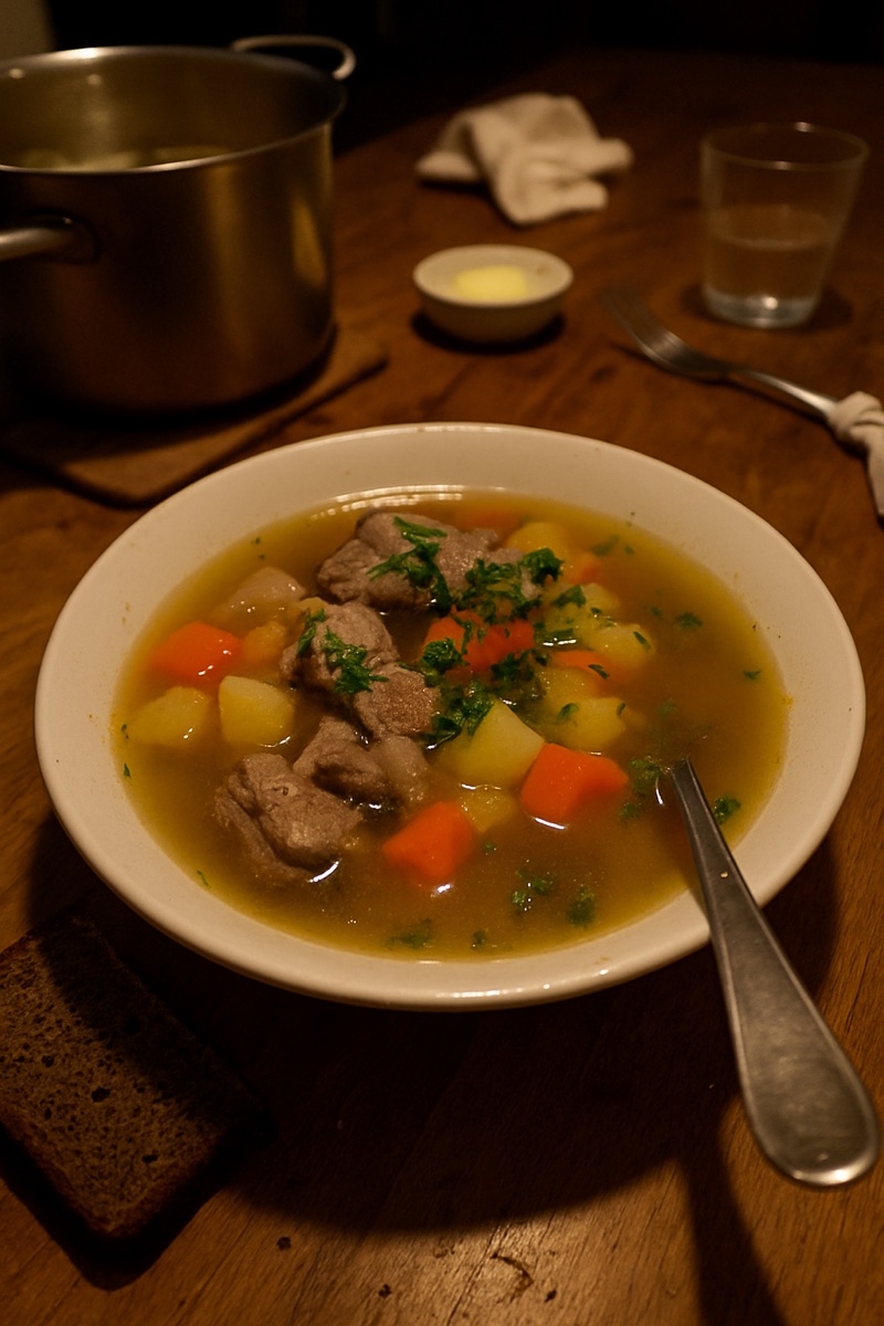 Soupe d'agneau, a traditional dish from Iceland
