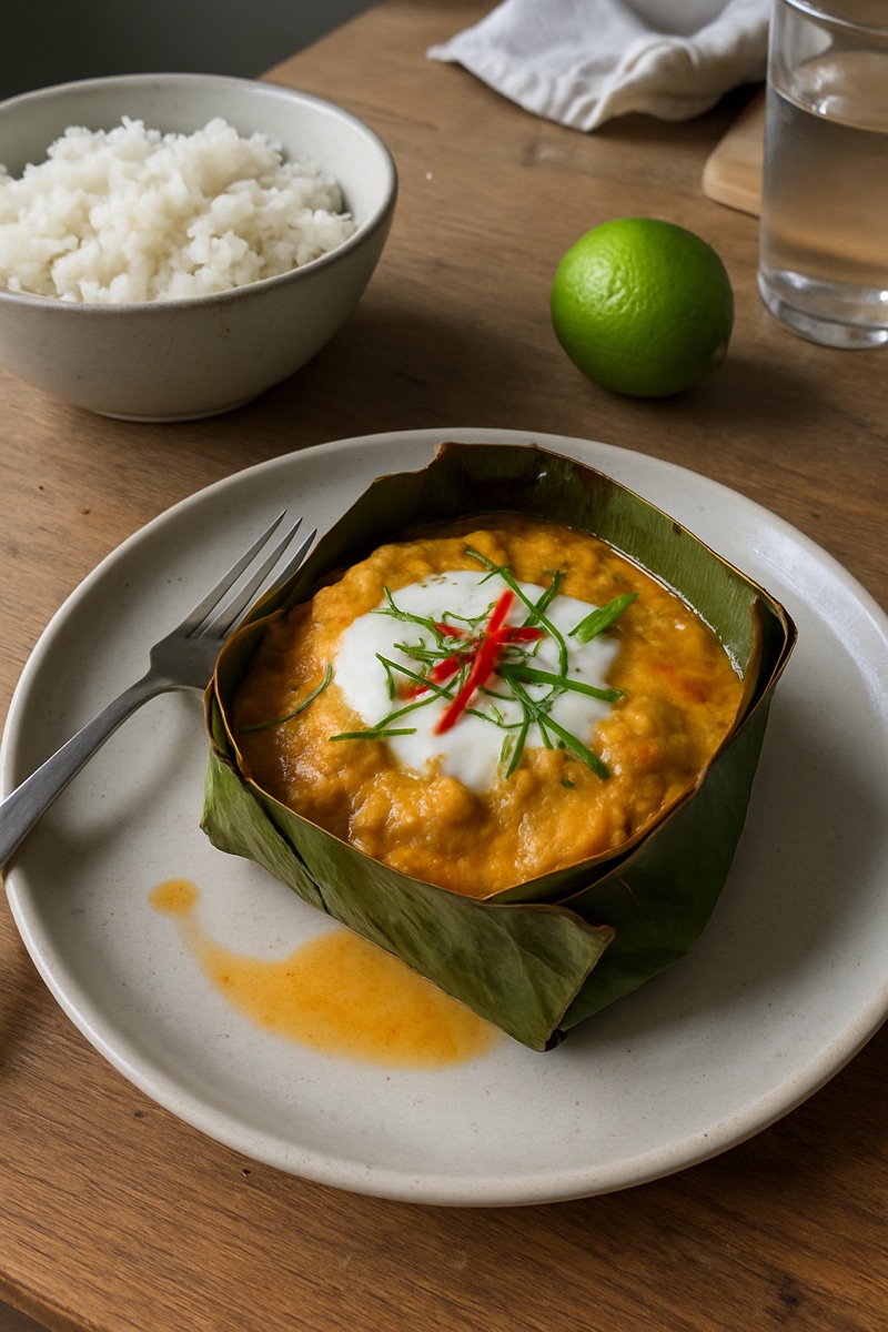 Fish amok, a traditional dish from Cambodia
