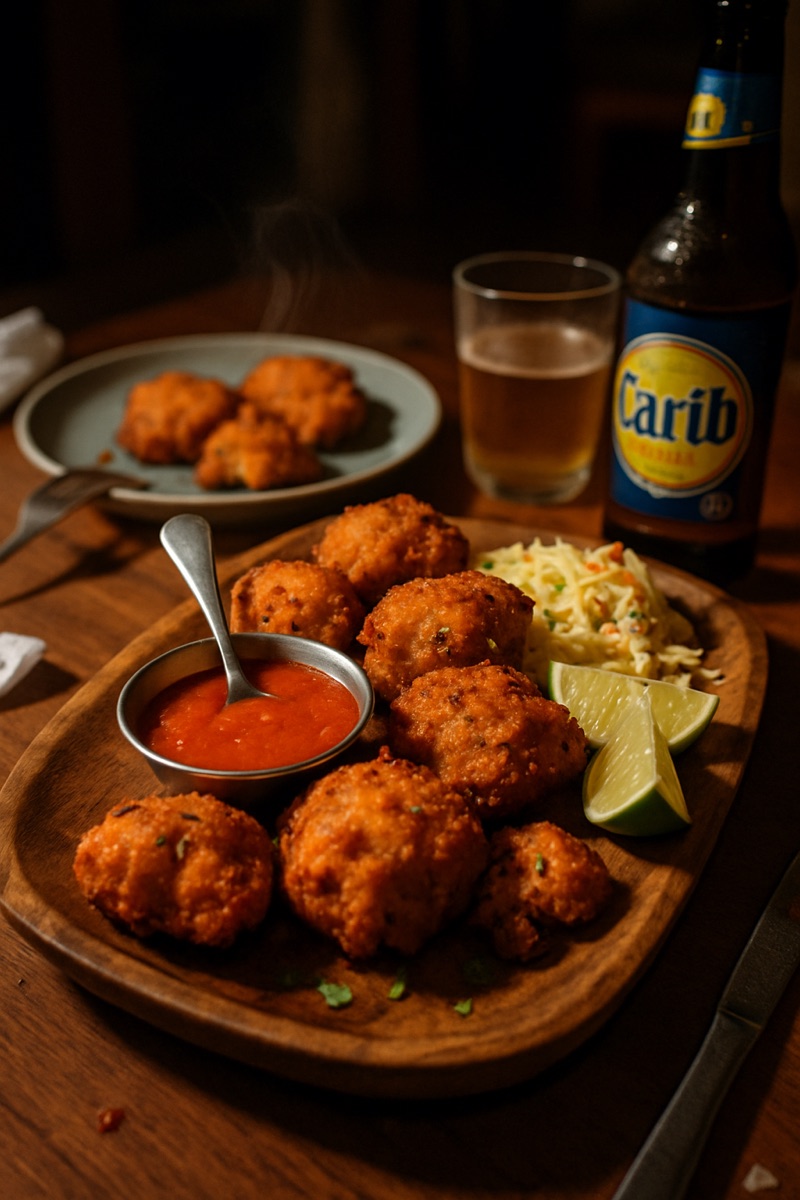 Conch fritters, a traditional dish from Saint Kitts and Nevis