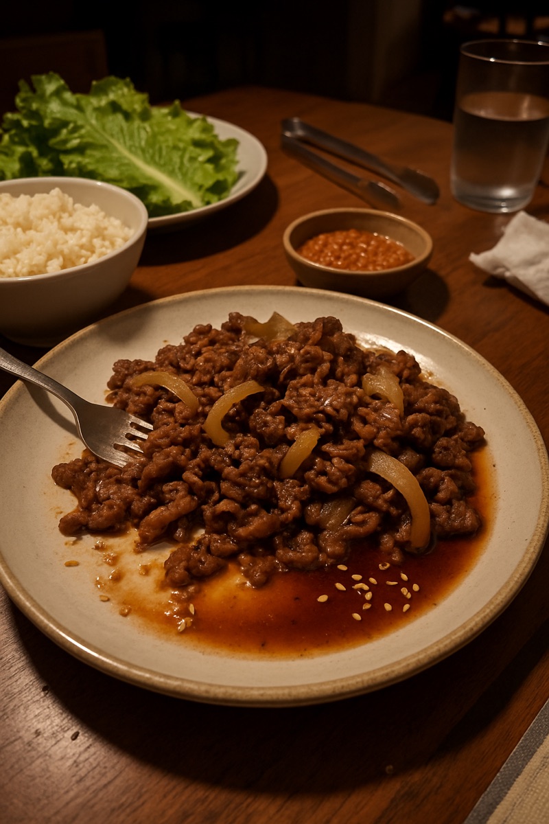 Bulgogi, a traditional dish from South Korea