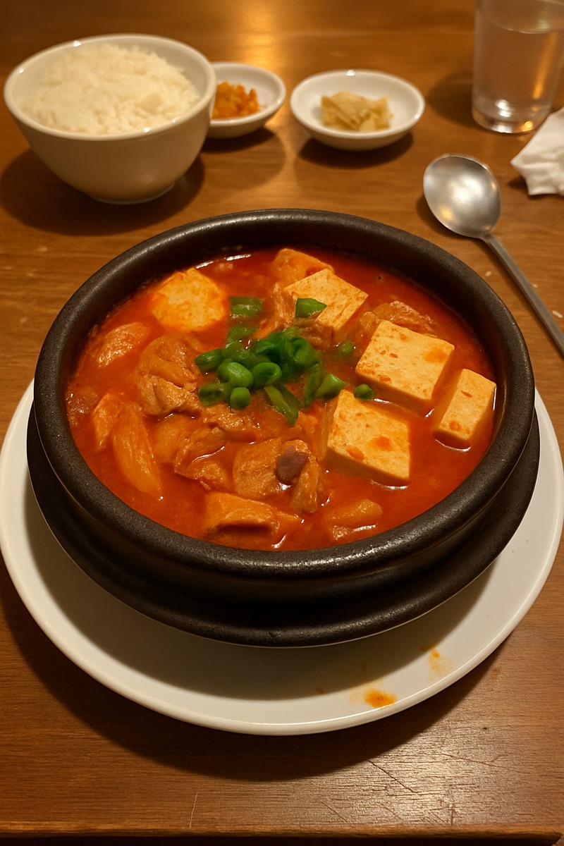 Kimchi jjigae, a traditional dish from South Korea