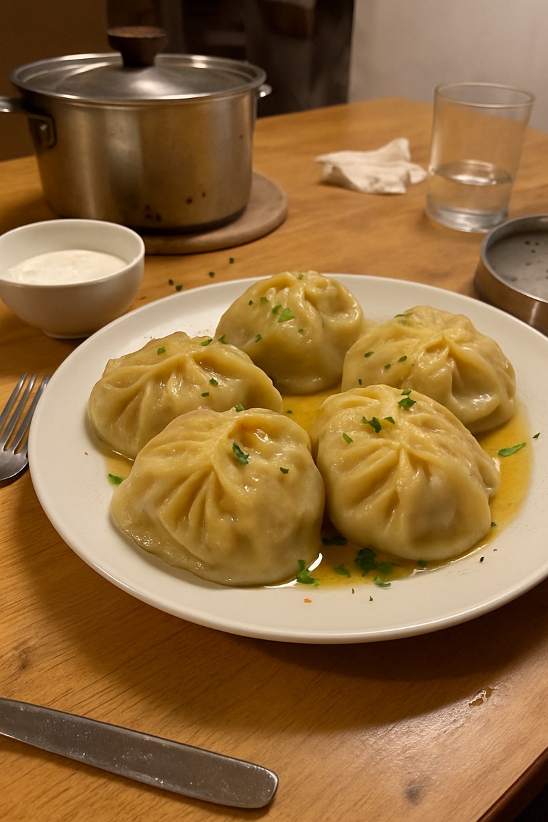 Manti, a traditional dish from Kazakhstan