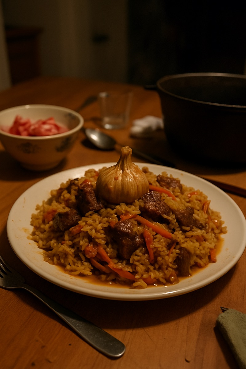 Plov, a traditional dish from Kazakhstan