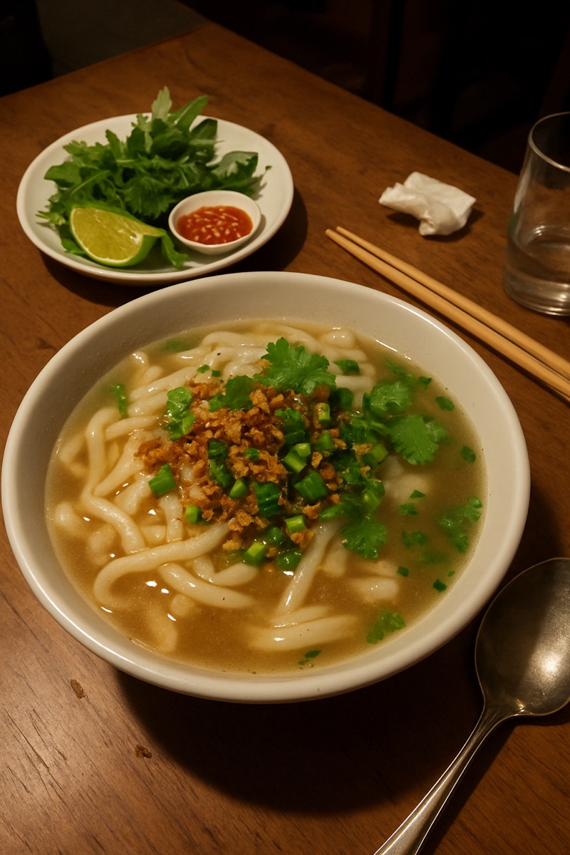 Khao piak sen, a traditional dish from Laos