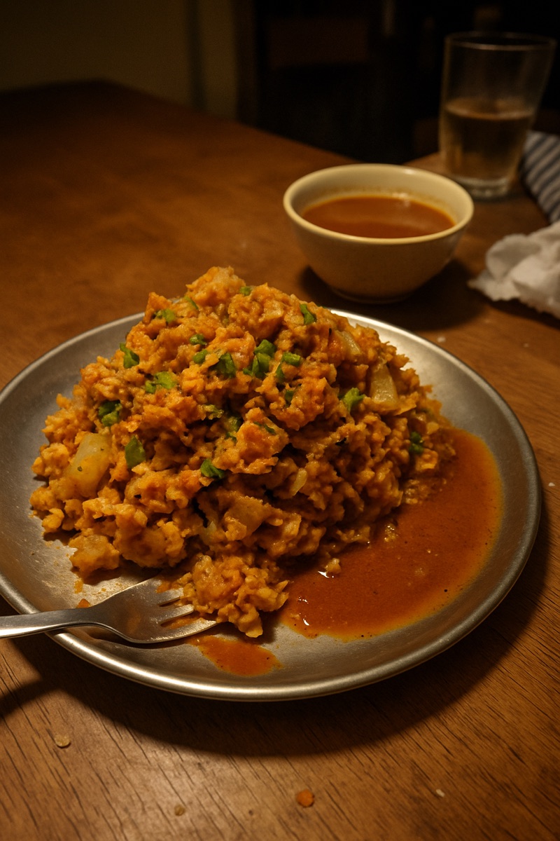 Kottu roti, a traditional dish from Sri Lanka