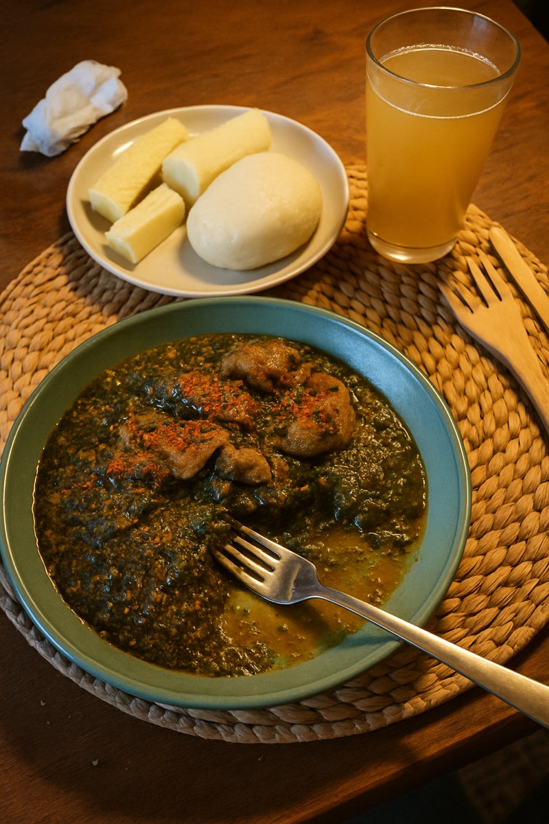 Palava sauce, a traditional dish from Liberia