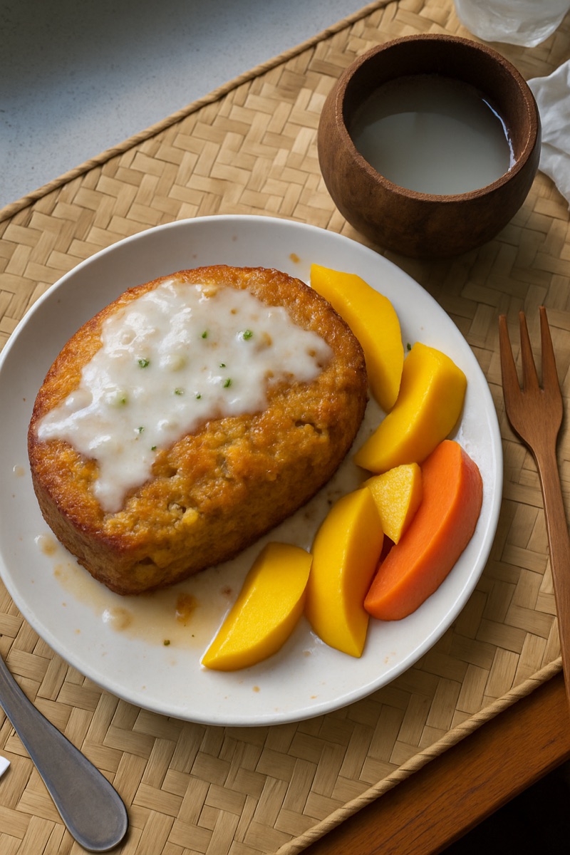 Pudín de fruta de pan, a traditional dish from Marshall Islands