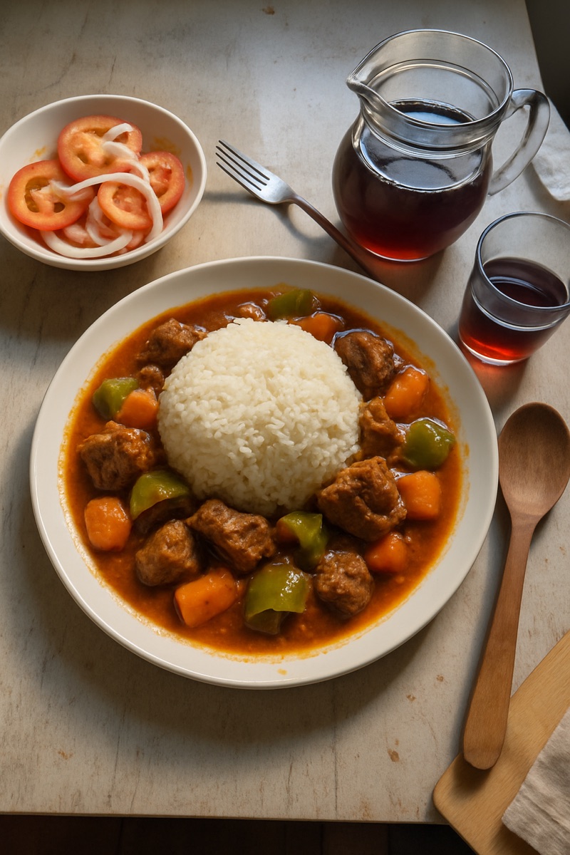 Nigerien rice, a traditional dish from Niger