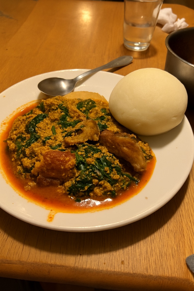 Egusi soup, a traditional dish from Nigeria
