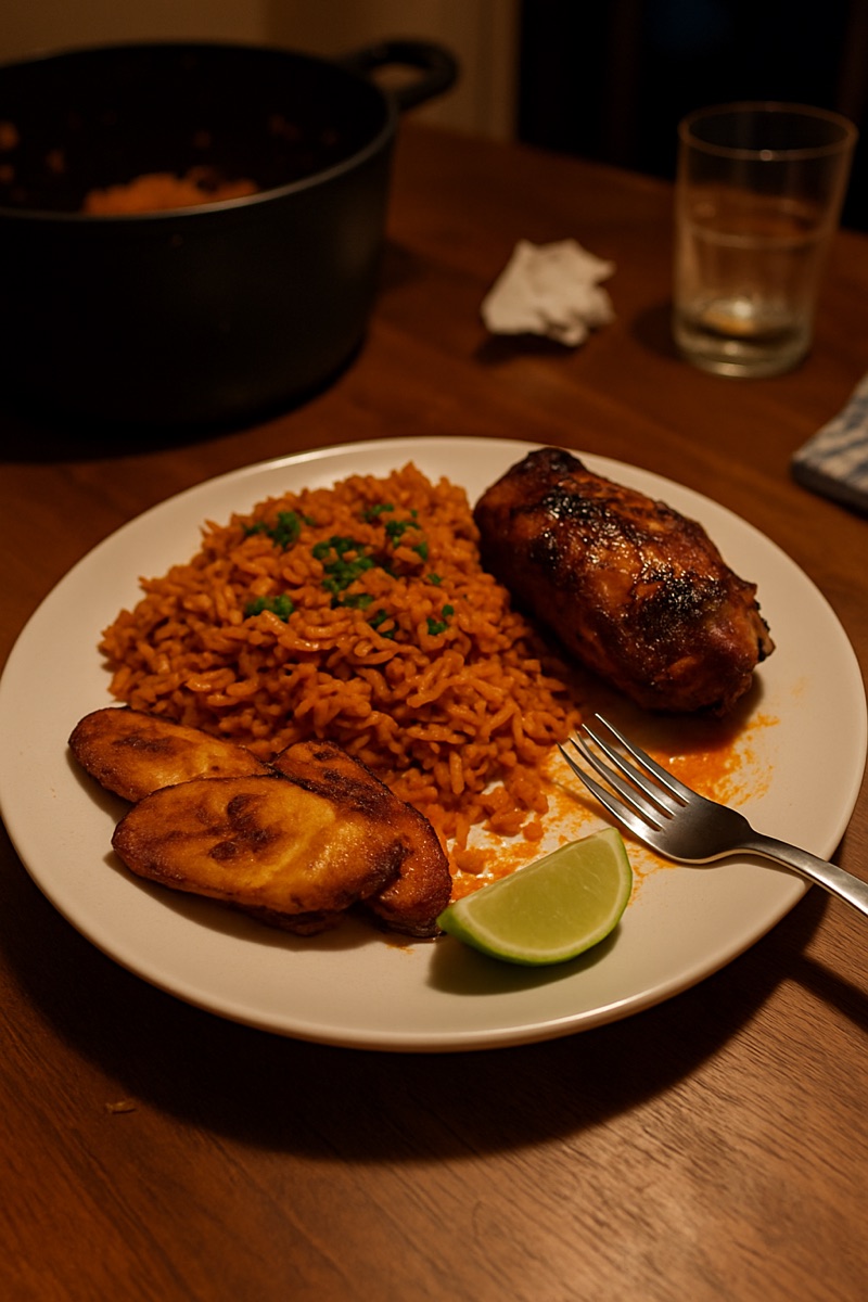 Riz Jollof, a traditional dish from Nigeria