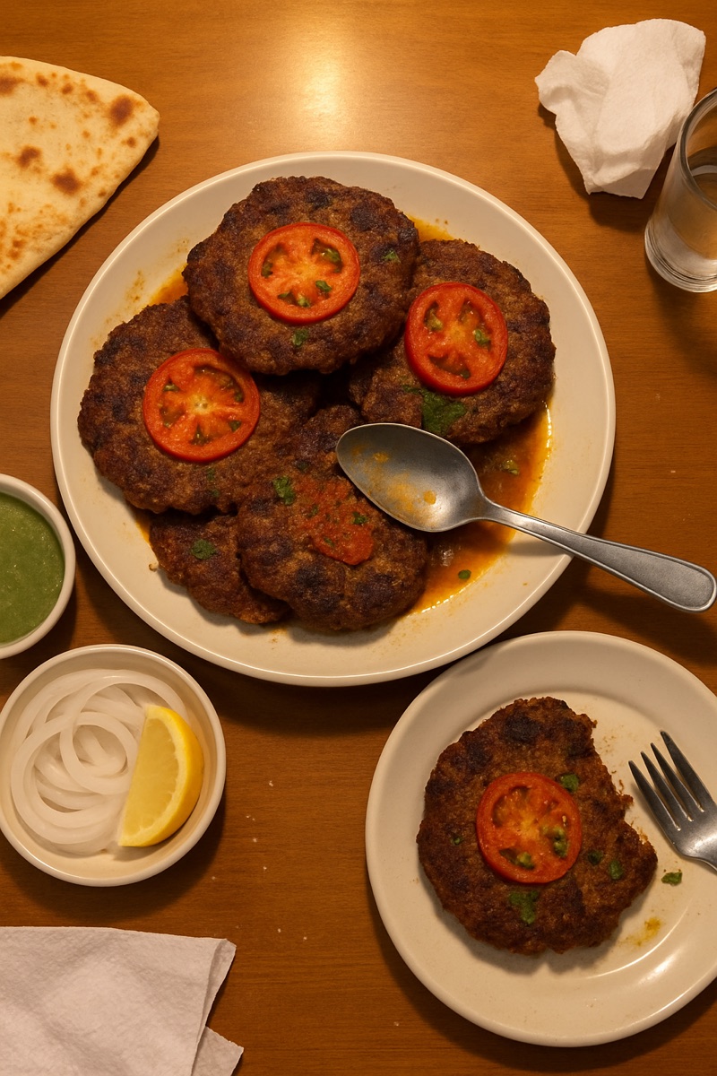 Chapli kebab, a traditional dish from Pakistan