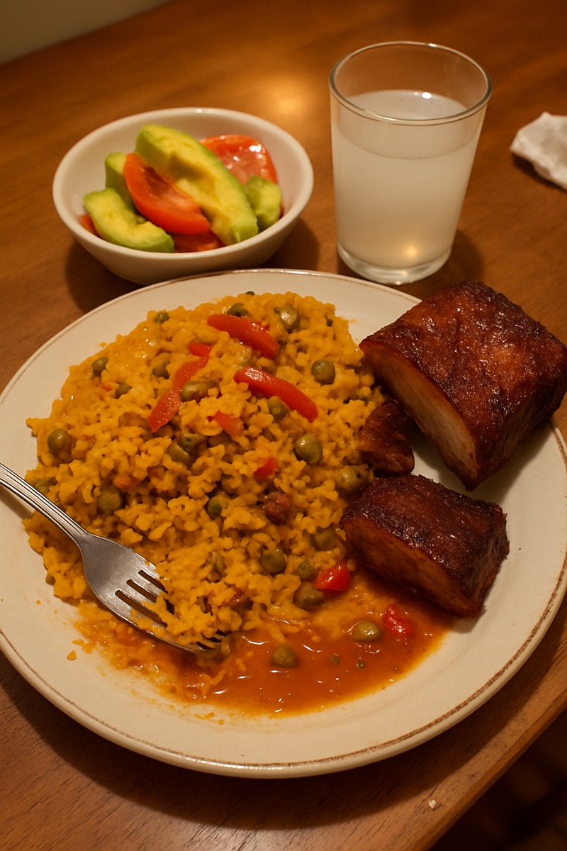 Arroz con gandules, a traditional dish from Puerto Rico
