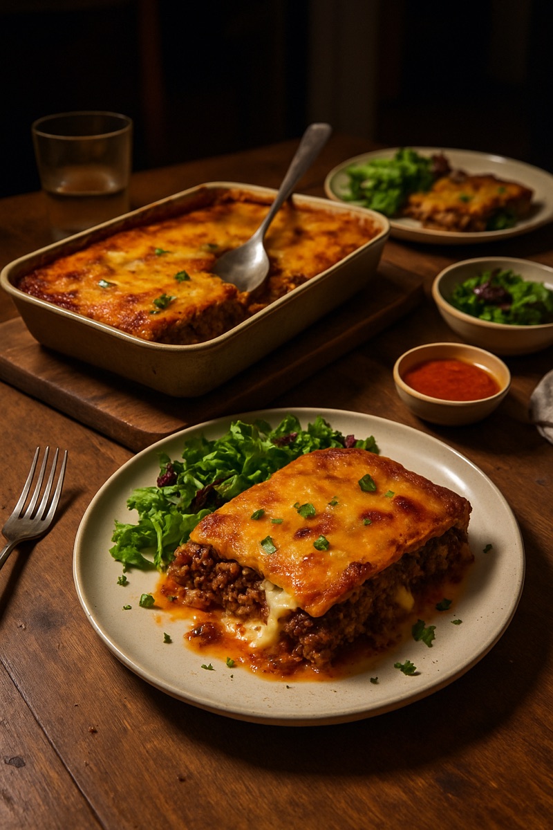 Pastellón, a traditional dish from Puerto Rico