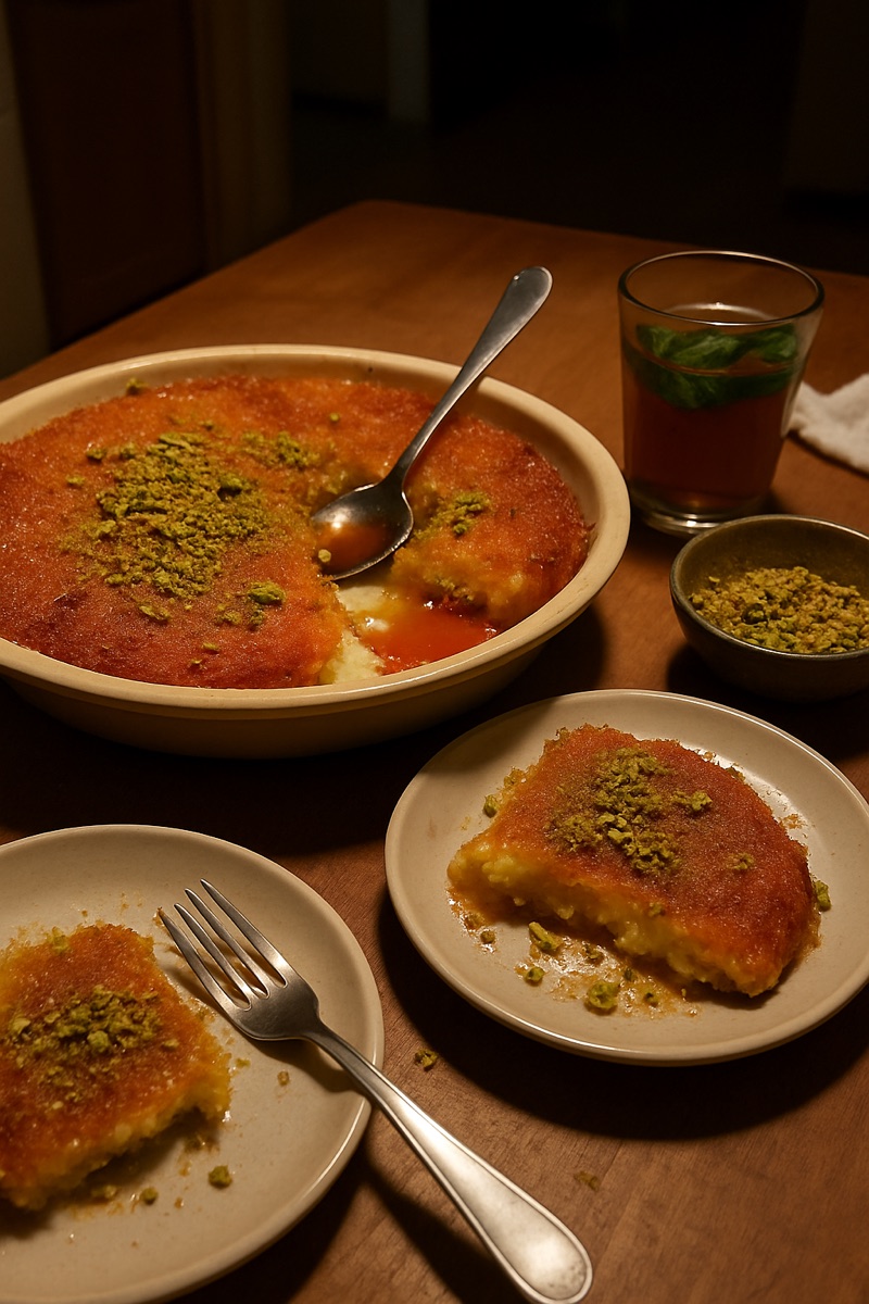 Knafeh, a traditional dish from Palestinian Territory