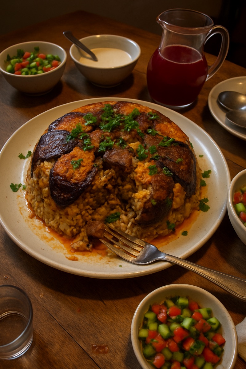 Maqluba, a traditional dish from Palestinian Territory