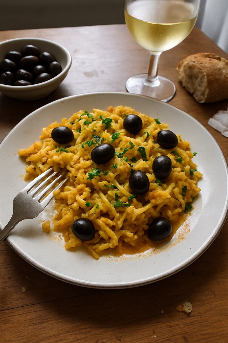 Bacalhau à brás, a traditional dish from Portugal