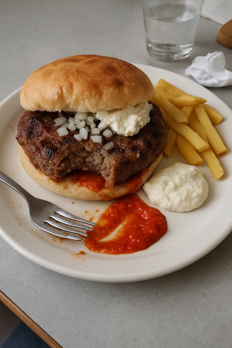 Pljeskavica, a traditional dish from Serbia