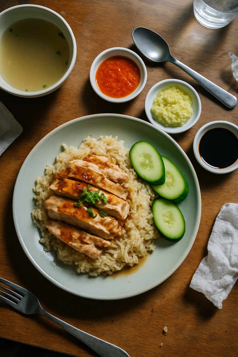 Poulet Hainan, a traditional dish from Singapore